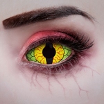 Sclera Dragon Eye Funlenzen 22mm, groen/geel, jaarlenzen 
